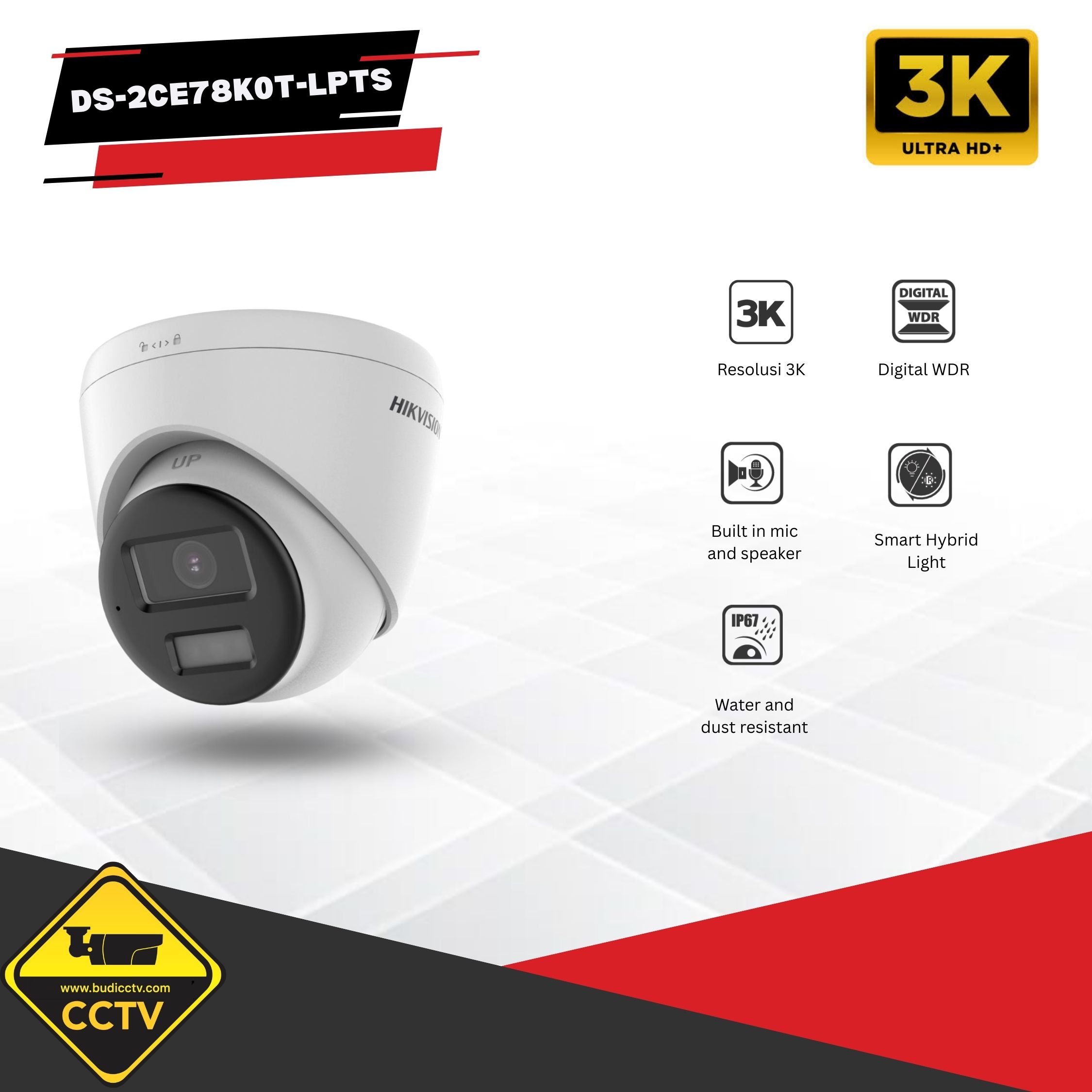 KAMERA INDOOR HIKVISION TWO-WAY AUDIO 2MP DS-2CE78D0T-LPTS