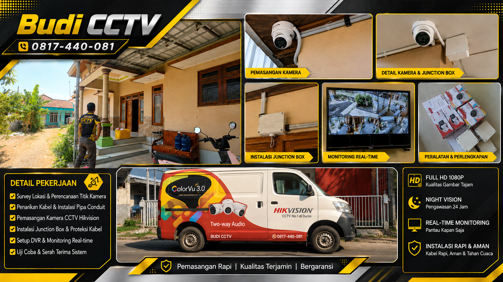 Instalasi CCTV Hikvision Two Way Audio di Cirebon, Solusi Pengawasan Rumah