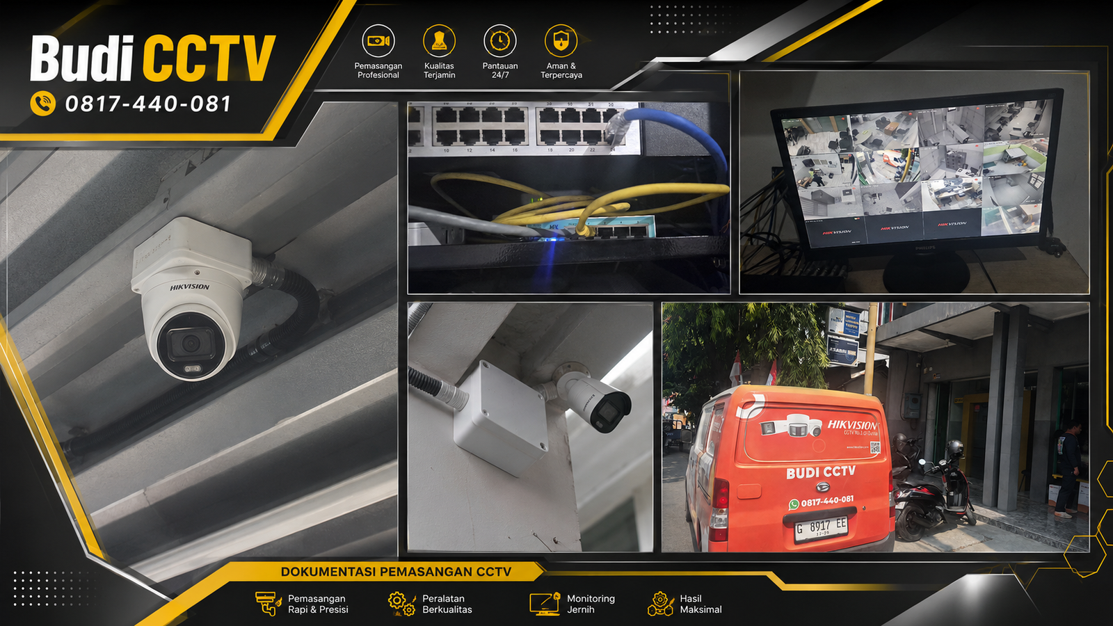 Instalasi CCTV Hikvision di Kantor Bank Area Cirebon