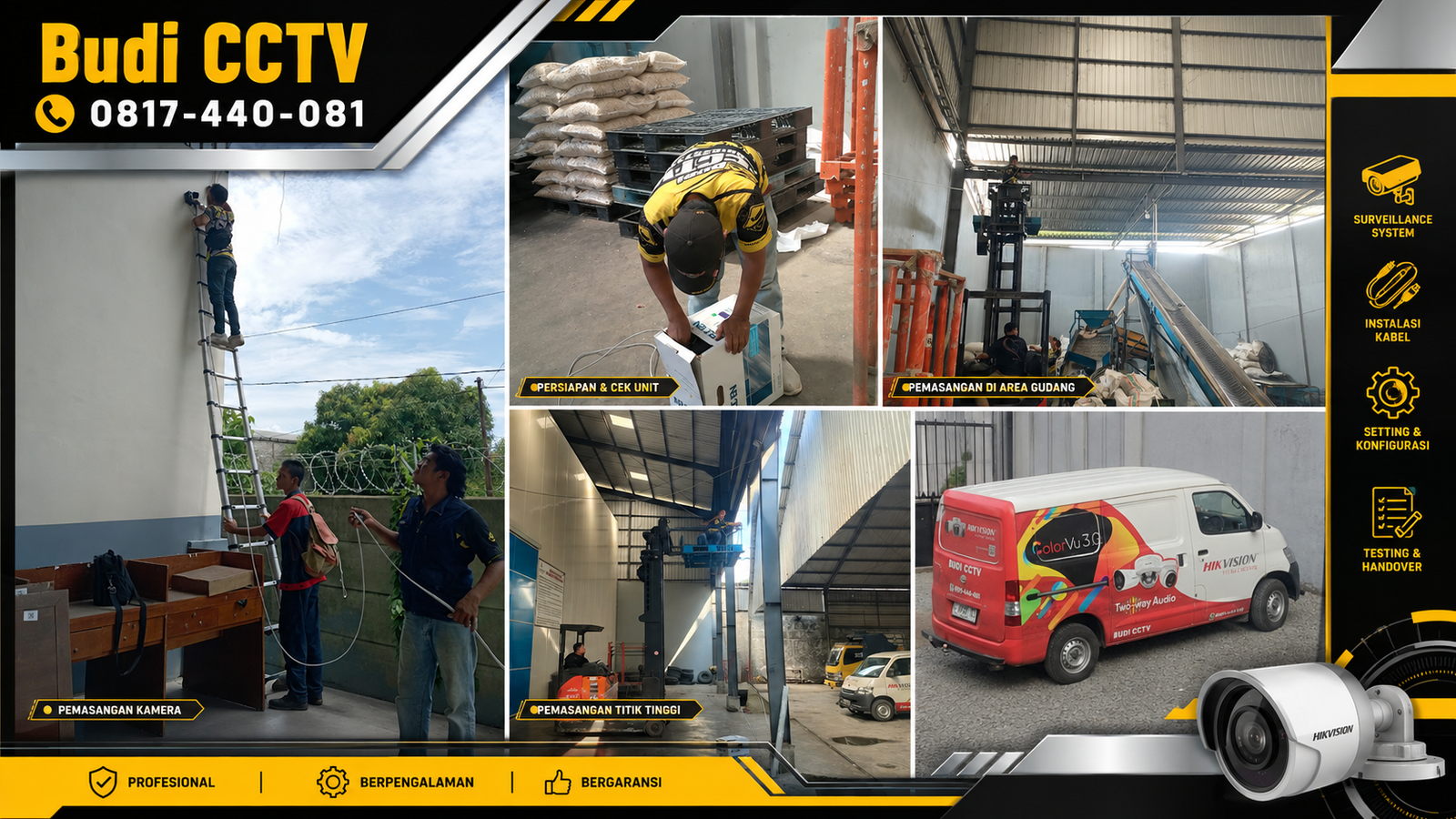 Instalasi CCTV Hikvision, Paket Siap Pasang di Pabrik Cirebon