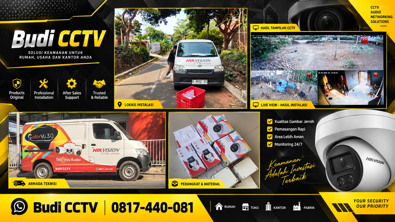 Pemasangan CCTV Hikvision di Cirebon untuk Rumah Tinggal