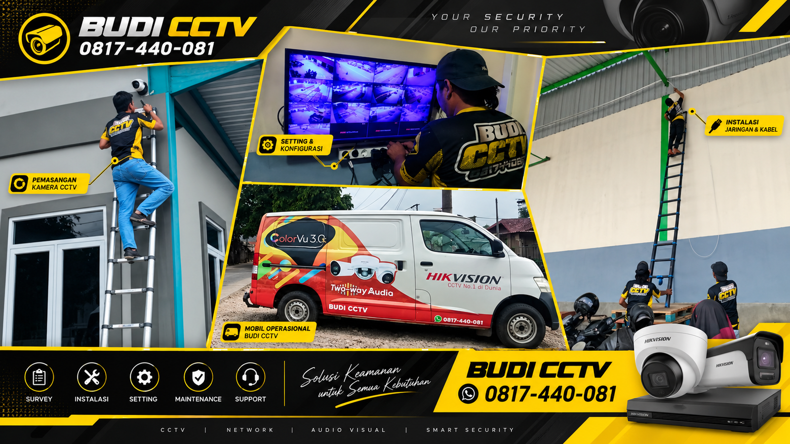 Instalasi CCTV Hikvision di Pabrik Cirebon, Cegah Risiko Kerugian
