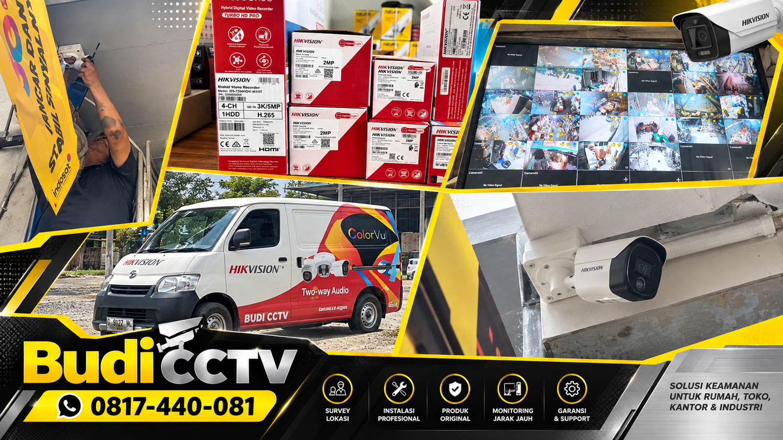 Pemasangan Sistem CCTV Hikvision pada Gudang di Cirebon dengan Cakupan Pengawasan yang Menyeluruh