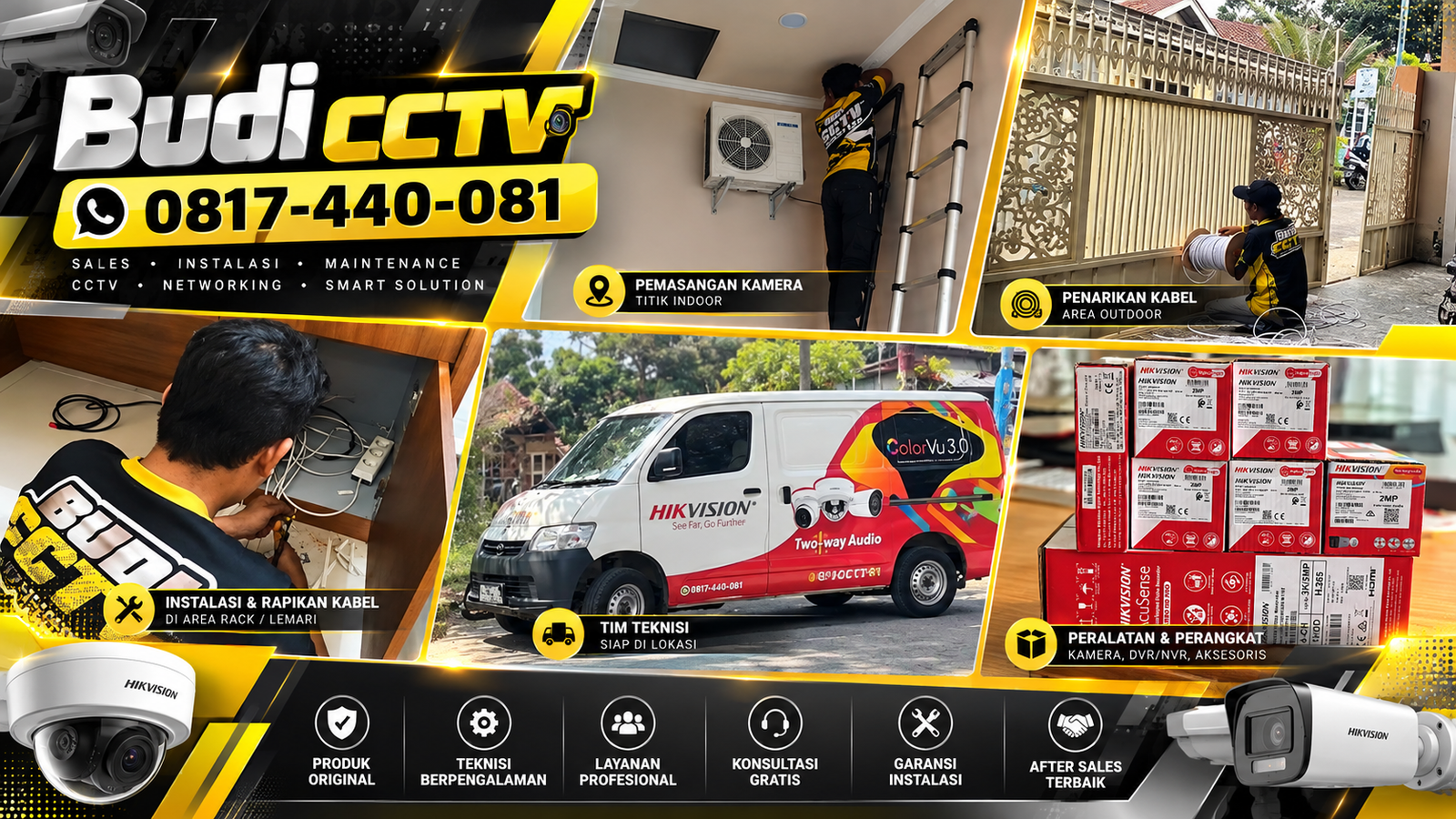 Instalasi CCTV Hikvision Cirebon dengan Penempatan Kamera Sesuai