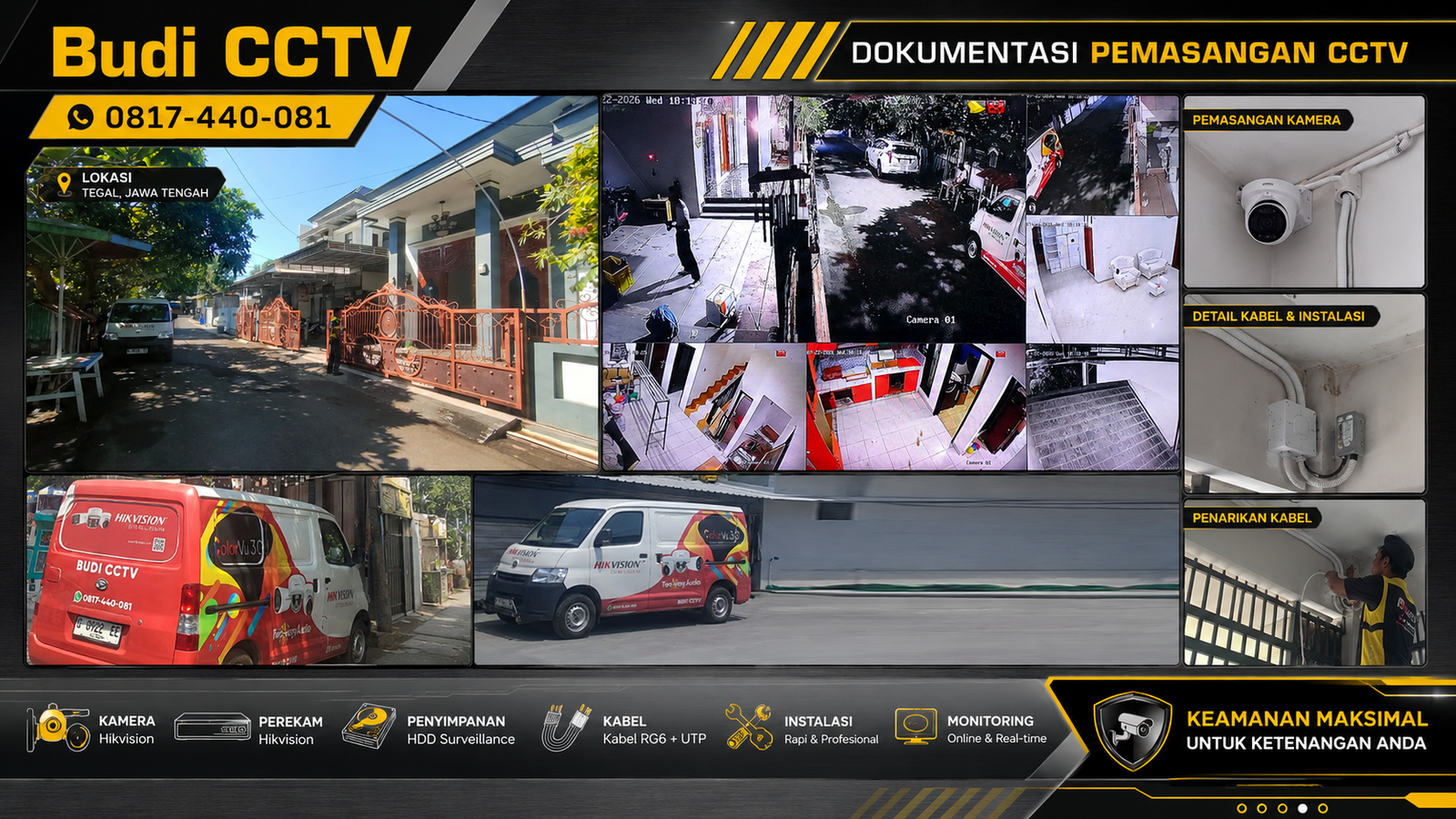 Instalasi CCTV Hikvision Two Way Audio di Salah Satu Rumah di Cirebon